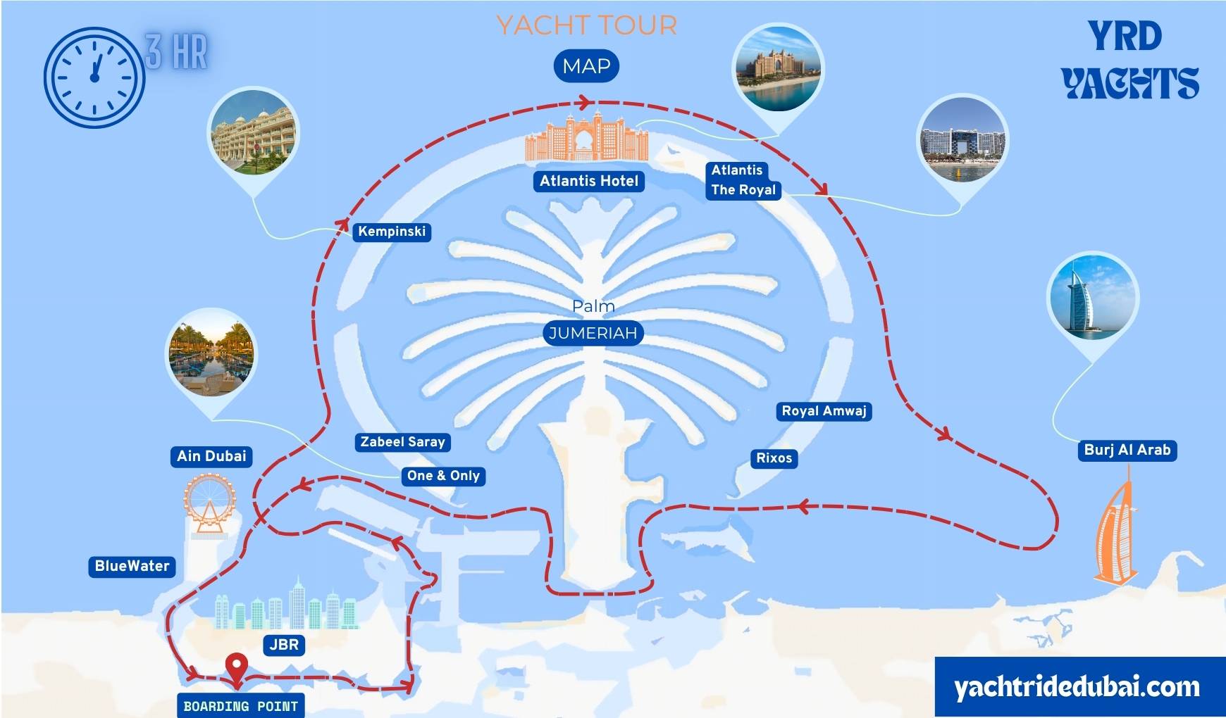 three hour yacht ride dubai marina